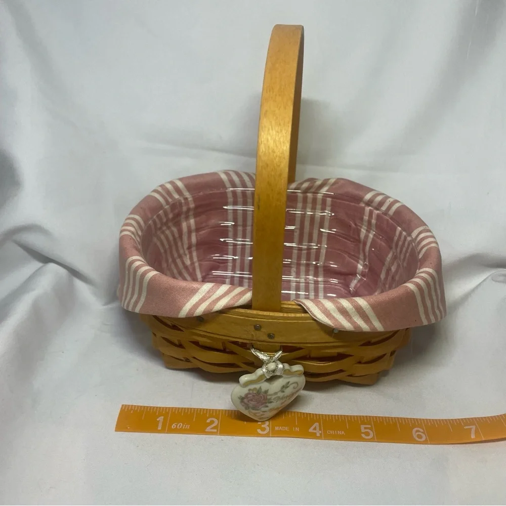 1999 Longaberger Horizon Of Hope Basket With Pendant Plastic Cloth Liner Paper